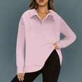 thumbnail image 2 of GigrtiJin Womens Oversized Sweatshirts Lapel Collar Casual Long Sleeve Tunic Tops Solid Color Fashion Loose Blouse, 2 of 7