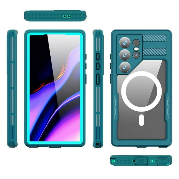 Haobuy for Samsung Galaxy S24 Ultra S24 Plus S24 Magnetic Waterproof Case with Screen Protector Full Protection Rugged Case