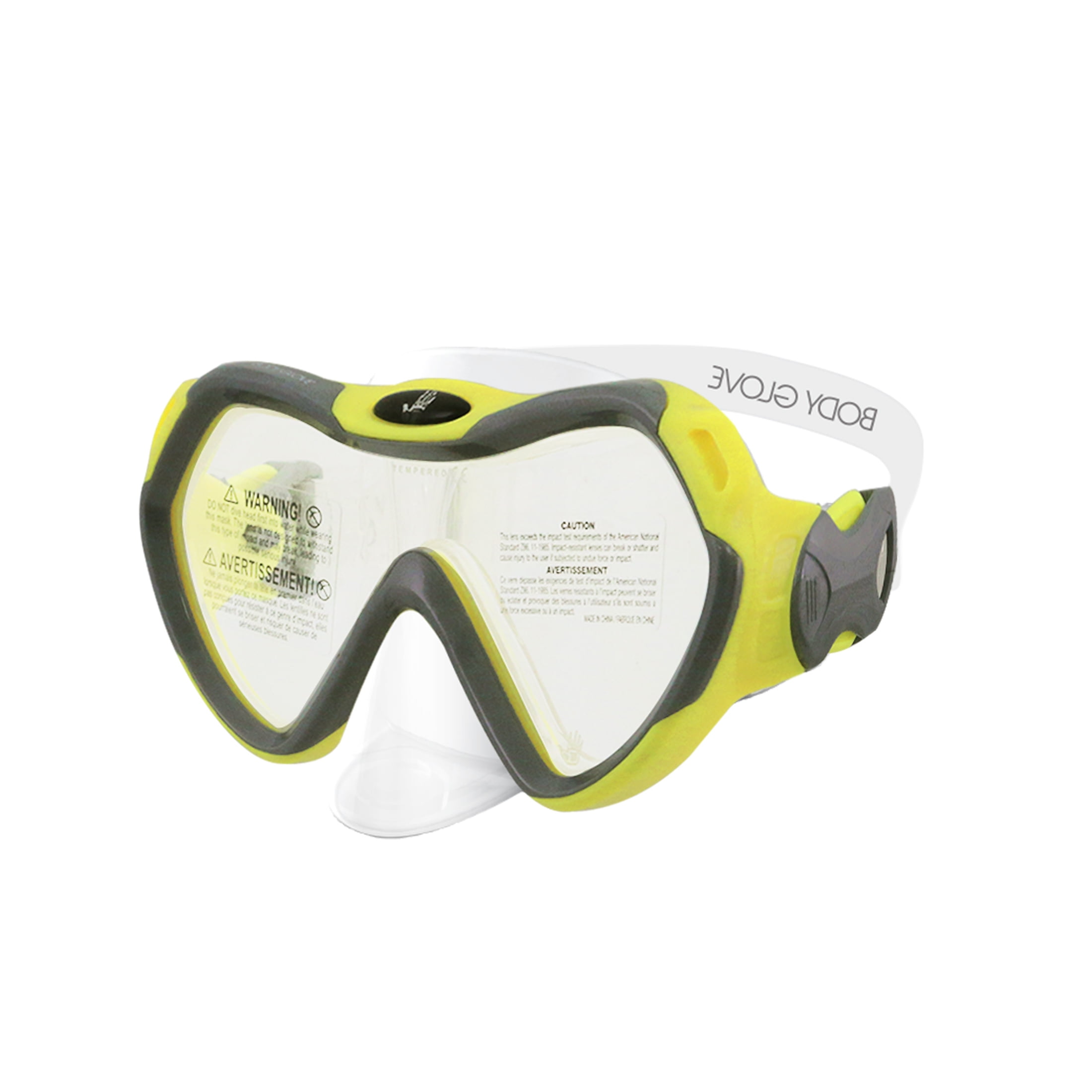 body glove goggles go pro ready facial skirt and strap tempered lenses yellow 