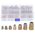 thumbnail image 1 of 125-Piece Galvanized Iron Hex Drive Insert Wood Nuts Assortment Kit - Durable Threaded Furniture Fasteners with Storage Box, Multiple Sizes M4/M5/M6/M8/M10 for Home Decoration, Cabinet & Woodworking, 1 of 6