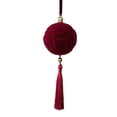 thumbnail image 5 of Luxcidy Wine Red Flocked Christmas Bauble with Tassel, 8 cm Embossed Velvet Ball Ornament for Gift Wrapping Present Topper and Holiday Package Accessory Decor, 5 of 7