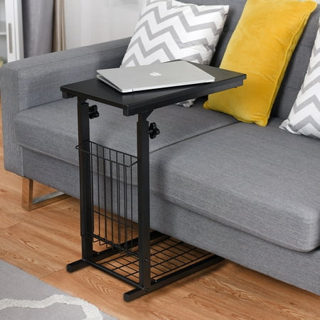 Gymax Height Adjustable Sofa Side Table, Side Tables That Slide Under Sofa