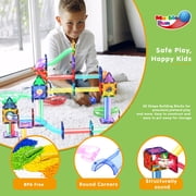 PicassoTiles Marble Run Magnetic Tiles for Kids – 200PCS STEM Educational Construction Building Blocks Race Track Toy Set