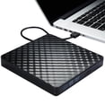 thumbnail image 1 of Unidad óptica de grabadora de CD delgada de USB 3.0 externa para computadora portátil de escritorio Negro Soledad Quemador de DVD USB externo, 1 of 10