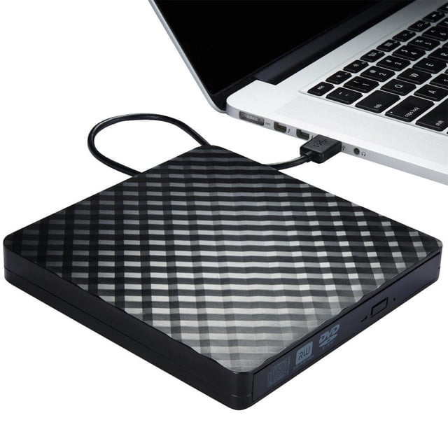 Unidad óptica de grabadora de CD delgada de USB 3.0 externa para computadora portátil de escritorio Negro Soledad Quemador de DVD USB externo