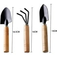 thumbnail image 2 of Jinsinto 3 Pcs Mini Garden Tools, Garden Tools, Gardening Tool Set, Wooden Garden Tool Set, Home Planting Kit, for Weeding, Soil Loosening, Transplanting, Planting, 2 of 5