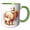 Green/White, variant on 3drose, Watercolor Illustration of Alpacas, 15oz Mug