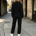 thumbnail image 5 of Jerdar Womens 2 Piece Lounge Sweat Sets Quarter Zip Mock Neck Sweatshirt Wide Leg Sweatpants Oversized Side Pockets Casual Airport Travel Outfits L, 5 of 8