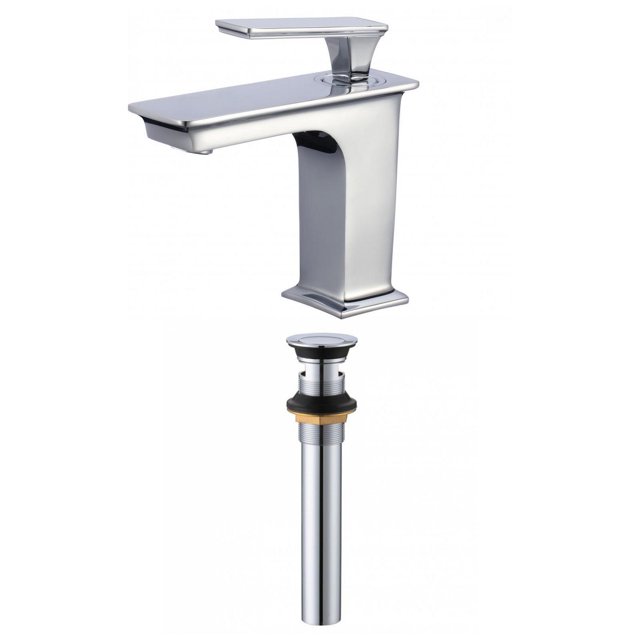 American Imaginations AI-33698 1 Hole CUPC Approved Lead Free Brass Faucet Set In Chrome Color - Overflow Drain Incl.