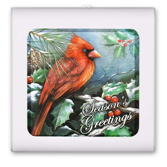 Plug in Dimmable LED Night Light with Dusk to Dawn Auto Sensor, Adjustable Brightness, Warm Light, Auto On/Off Nightlight for Bathroom, Hallway, Nursery, Bedrooms - Cardinal