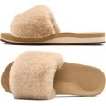 thumbnail image 1 of Womens Slides Fuzzy Slippers Open Toe Fluff Slippers With Arch Support Plantar Fasciitis Orthotic Slippers Women House Shoes, 1 of 7