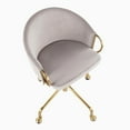 thumbnail image 6 of Indoor Home Office Furniture Claire Contemporary, Glam Task Chair In Gold Metal And Silver Velvet, 6 of 7
