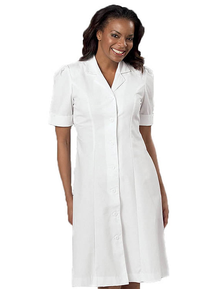 Peaches Uniforms - Clearance Peaches Uniforms Women&#39;s Short Sleeve A-Line Scrub Dress - 0