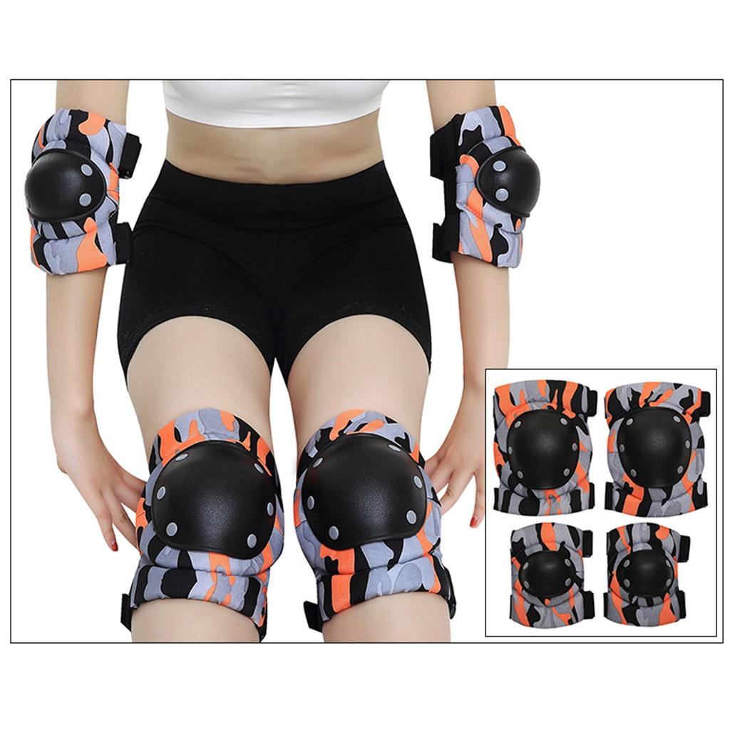 1 Piece Adult Elbow Knee Pads for Roller Skating Scooter Skateboard Climbing Cycling Accessory Orange L