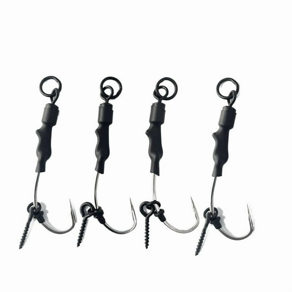Bottom Fishing Rig with Screw Hook  4-Pack, Durable and Easy to Use for Carp and Catfish Fishing