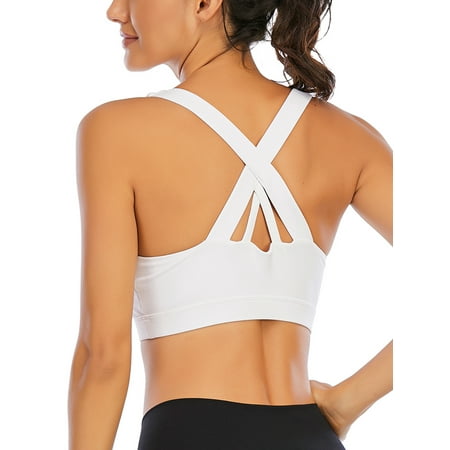 

SHCKE Women Sports Bra Cross Back Yoga Bra Fitness Workout Tops With Removable Cups
