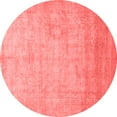 thumbnail image 1 of Ahgly Company Machine Washable Indoor Round Abstract Red Modern Area Rugs, 3' Round, 1 of 4