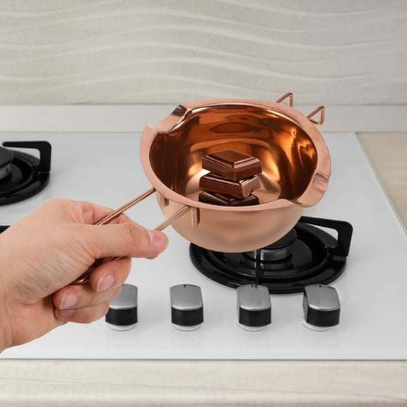 Hemoton  Stainless Steel Chocolate Melting Pots Candy for Home Rose Gold