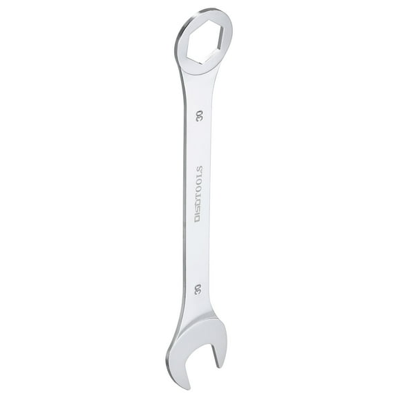 Uxcell 30mm 6-Point Thin Combination Wrench Double Ended Box and Open End Chrome Plated Steel, Silver