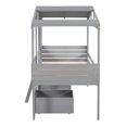 thumbnail image 4 of Playhouse Design Bed with Two Storage Drawers, Window and Roof, Twin Size Wood Bed Daybed Twin Size House Low Loft Bed Can be Decorated for Girls, Boys(Gray), 4 of 8