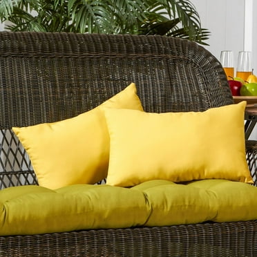 Greendale Home Fashions 19x12-inch Rectangular Outdoor Sunbeam Yellow Accent Pillows (Set of 2)
