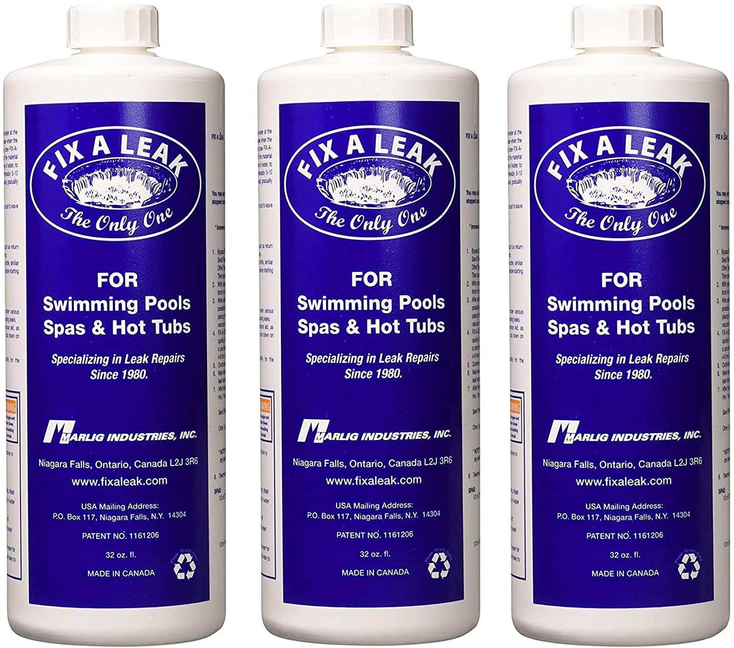 Marlig Industries Fix A Leak Pool Leak Sealer 32 oz (Three Pack