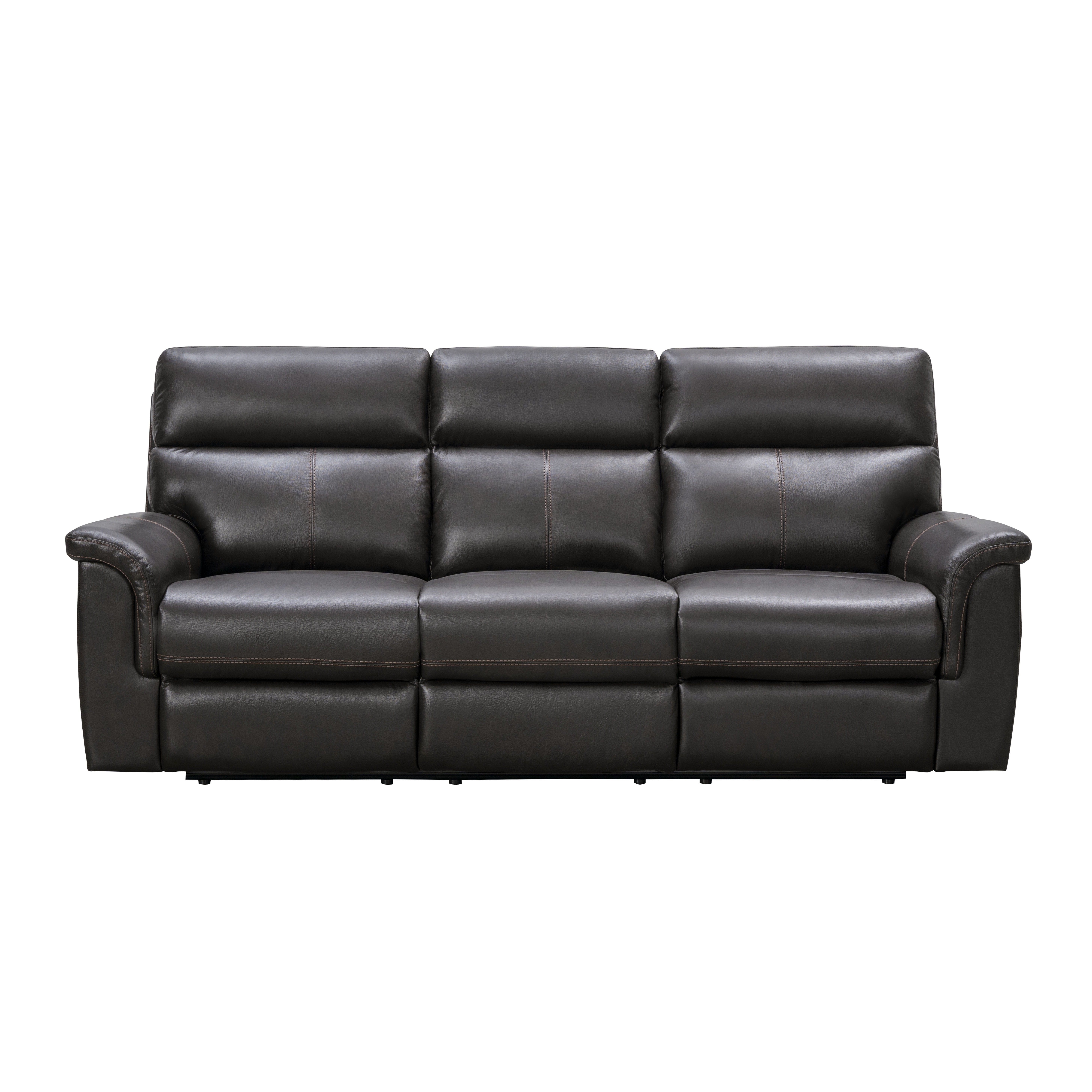 Abbyson Stirling Leather Reclining Sofa, Dark Brown
