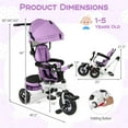 thumbnail image 3 of Gymax 5-in-1 Folding Trike for Toddlers 1-5 Years Old w/ Safety Harness Storage Pink, 3 of 10