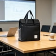 thumbnail image 5 of Document Tote Bag Large Capacity File Organizer Double Layer Storage Carry Bag Portable Easy Classification Design, for Office Travel Daily Organization, 5 of 6