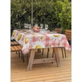 thumbnail image 3 of Outdoor Tablecloth with Umbrella Hole for Patio/Picnic/Party/Camping, Spring White Daisy Waterproof Table Cloth Rectangle Table Cover Washable, Farmhouse Floral Pink Buffalo Plaid (60"x 120"), 3 of 8