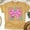 Gold, variant on Maestra T-Shirt for Women, Cute Rainbow Pencil Teacher Tee with Pink Bow, Gold, Size M