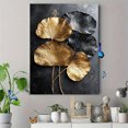 thumbnail image 4 of Golden and Silver Lotus Leaf Decorative Painting/Canvas Art， Ideal for Living Room， Bedroom， Office， Dining Room， Hallway and Study Room Decor， Chic and Modern Wall Art， Framed Canvas Artwork, 4 of 8