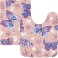 thumbnail image 4 of Coolnut Flowers and Butterfly Bathroom Rug Rectangular Bath Mat Non Slip Bath Rugs Absorbent Shaggy Bathmats for Sink Shower 16" x 24" Home Decor, 4 of 7