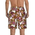 thumbnail image 3 of Kdxio Flower Bunny Pattern Mens Casual Shorts - Drawstring Summer Beach Sports Shorts for Men, 3 of 9