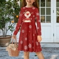 thumbnail image 2 of DISNIMO Girls Reindeer Christmas Dress for Children Girls Dresses with Collar Dress Girl Snowflake Christmas Dress for Red Long Sleeve Dress Kids Girls Soft Dress Girl Midi Dress Kids 9-10, 2 of 7