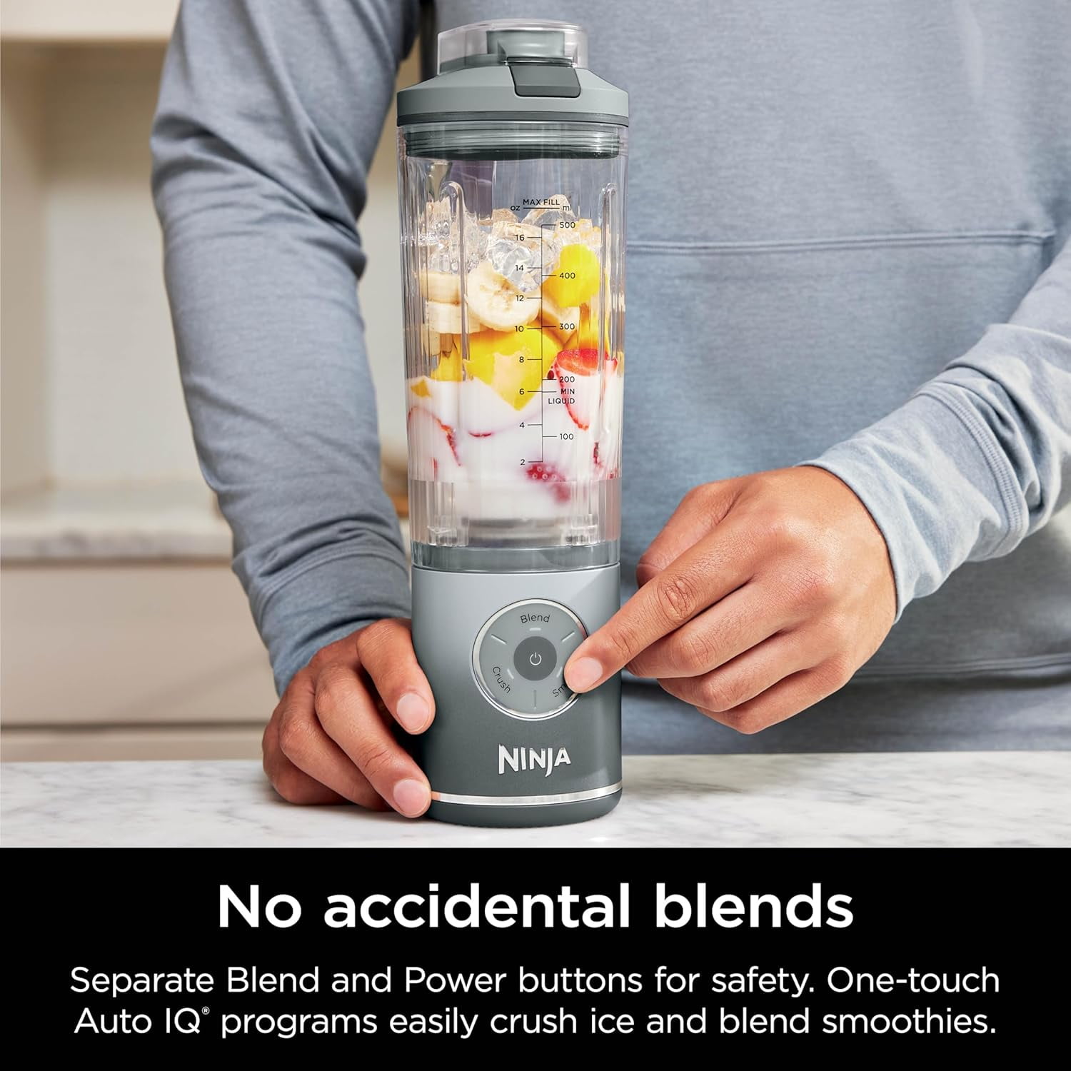 Restored Ninja BC251SL Blast Max Personal Cordless Blender, 3 Programs, 22 oz. Twist & Go Vessel, Silver (Refurbished)