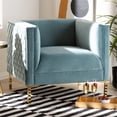 thumbnail image 2 of Baxton Studio Seraphin Light Blue Velvet Armchair, 2 of 9