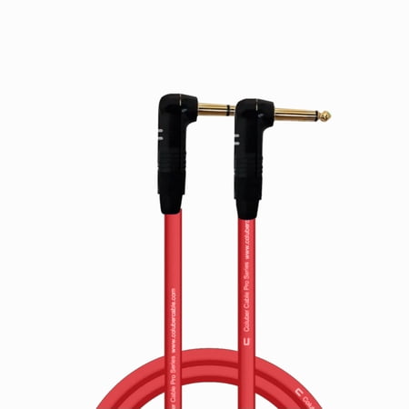 Coluber Cable Right Angle 1/4" TRS - Right Angle 1/4" TS Pro 3-Pin Connector
