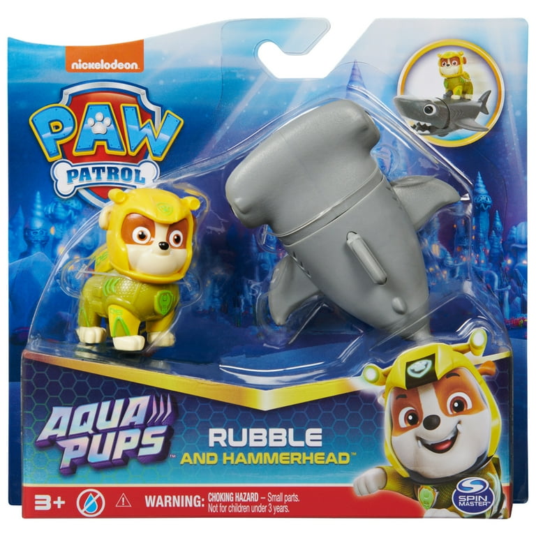 Paw Patrol Aqua Pups Rubble and Hammerhead Action Figures Set Kids Toys for Ages 3 and Up