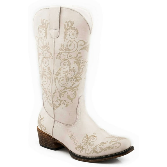 Roper Womens Vintage White Faux Leather