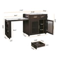 thumbnail image 3 of CBJCBJ Kitchen Island with Storage | Expandable Retractable on Wheels 71.65" L| Space-Saving of Island Cart Brown, 3 of 13