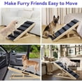 thumbnail image 4 of Pawaboo Dog Ramp for Bed and Couch -Extra Wide- 23’’H Adjustable Height, Excellent Traction Pet Ramp for Small Large Dogs to Get on High Bed, Couch, Car, Max 143lbs, Non-Slip Mat Dog Steps, 4 of 8