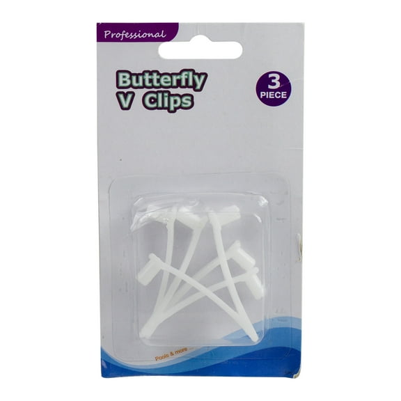 Pool Central Quick Snap Replacement Butterfly Clips for Swimming Pool Pole Attachments 3pc 2"- White