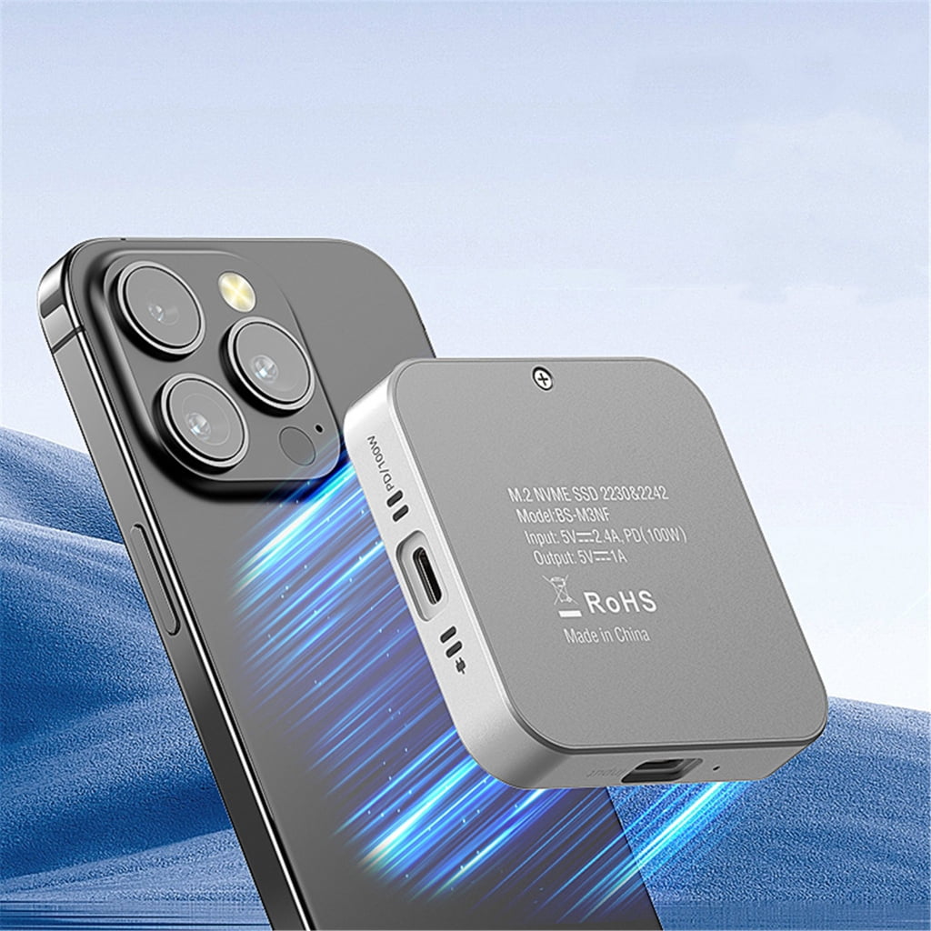 AOOOWER Magnetic M.2 NVME External Hard Disk Case USB 3.1 10Gbps PD100W With Fan
