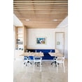 thumbnail image 3 of 2xhome Scandinavian Minimalist Modern Farmhouse Plastic Dining Arm Chair, Stackable Indoor Outdoor Patio Side Chair, Weather-Resistant Seating for Kitchen, Restaurant, Balcony, Porch, Yard, White, 3 of 9