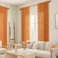 thumbnail image 2 of Cortinas Guken de lino naranja de 300 cm de longitud para sala de estar, 2 paneles, 2 of 7