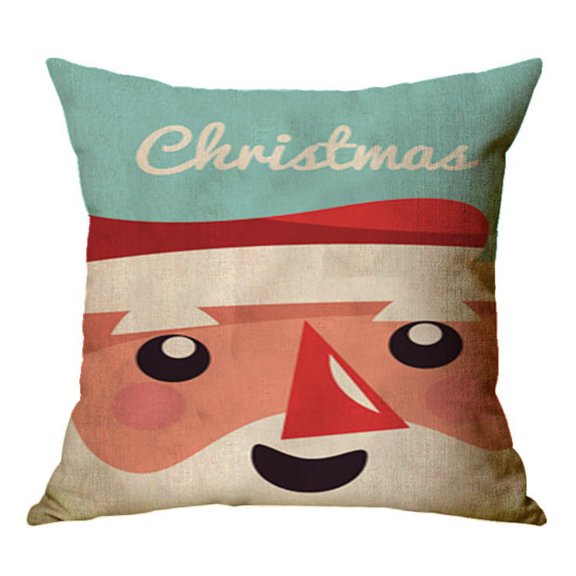 Yidarton Linen Christmas Pillowcase Printing Pattern Pillow Case Cartoon Car Sofa Cushion Cover