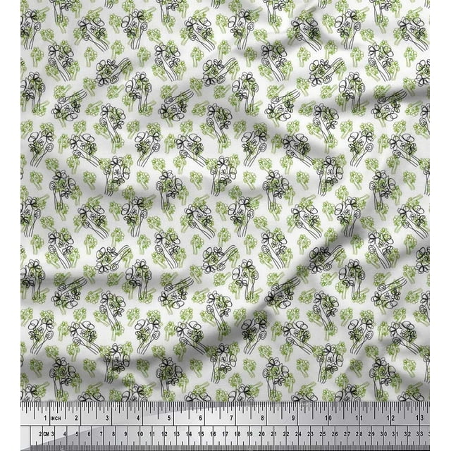 Soimoi Polyester Crepe Fabric Floral Shirting Print Sewing Fabric Yard 52 Inch Wide