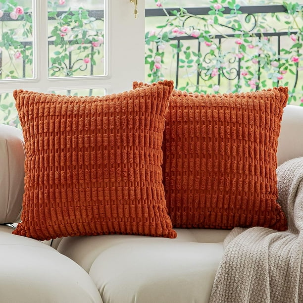 GHSDFBB Kevin Textile 2 Packs Decorative Fall Throw Pillow Covers 20x20 Inch for Couch Bed Sofa Autumn Decorative Modern Farmhouse Boho Home Decor Soft Cute Plush Corduroy Cushion Case 50x50 C