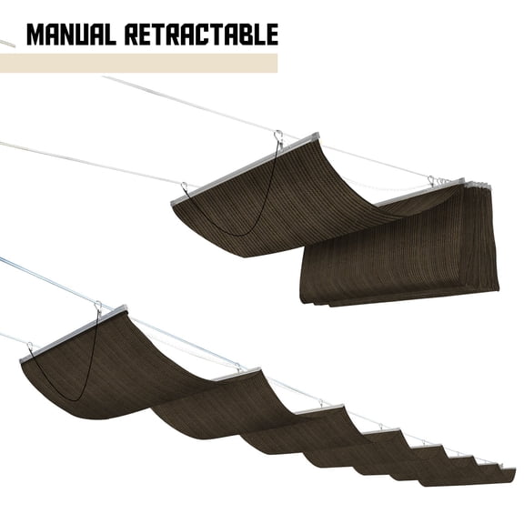 TANG Sunshades Depot Brown Pergola Shade Cover Retractable Replacement Awning Canopy Wave Shade 3'x01' Customized